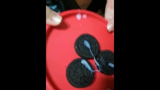 Got milk? Oreos and cum - Cum on food 1